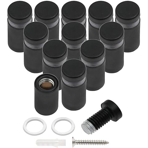 24 Pcs 1/2" x 1" Stainless Steel Standoff Screws, Wall Sign Standoff Mounting Hardware Advertising Glass Standoff Nail for Hanging Acrylic Picture Frame, Gold