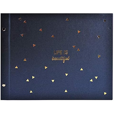 60452E Premium Fotoğraf Albümü Life 40 Sayfa, Fotoğraflarınız için Mükemmel, Fotoğraf Albümü, Vida Albümü, Mavi, 37 x 29 cm