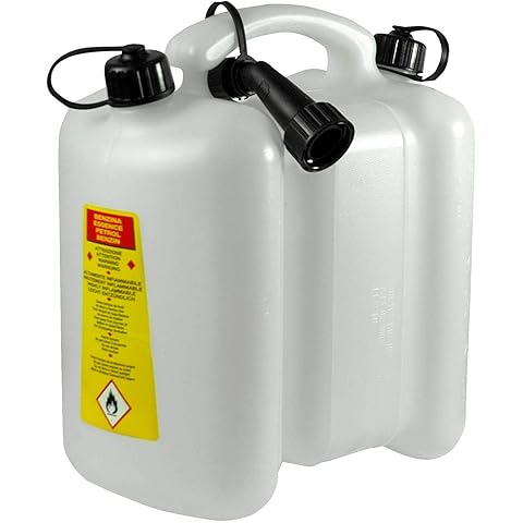 Tecomec çift bidon  Kombi bidon 6 + 3 litre benzin ve yağ için, motor cihazlarının yakıt ikmali için