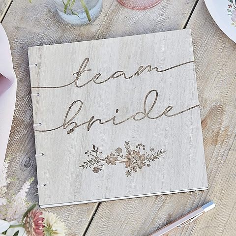 Wooden 'Team Bride'  parti misafir defteri