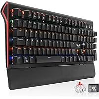 Mecânico Gamer Switch Red Led Rgb Rainbow 7 Cores 12 Funções Multimídia Anti Ghosting Abnt2 Usb para Pc Computador Notebook