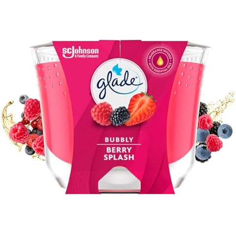 (esinti) Camda uzun ömürlü kokulu mum, Bubbly Berry Splash, 39 saate kadar yanma süresi, 224 g