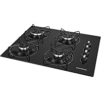 Cooktop a Gás , 4 Bocas, Bivolt, Preto/Inox - CTG-01