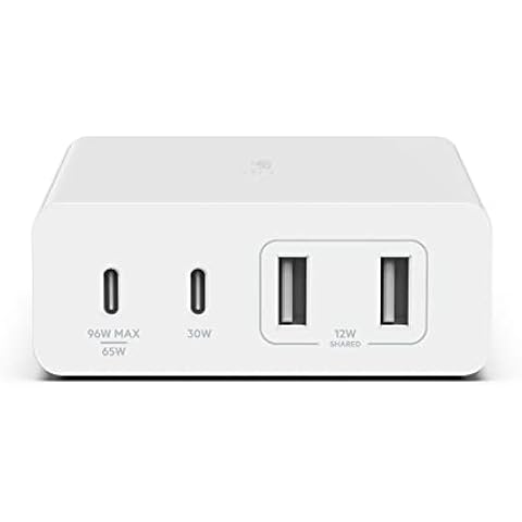 108W GaN USB Çoklu Şarj İstasyonu, 2 USB Type-C and 2 USB A Hızlı Masaüstü Şarj İstasyonu (MacBook, Pro, Air, iPhone, Pro, Max, Mini, iPad Pro, Air - Siyah)